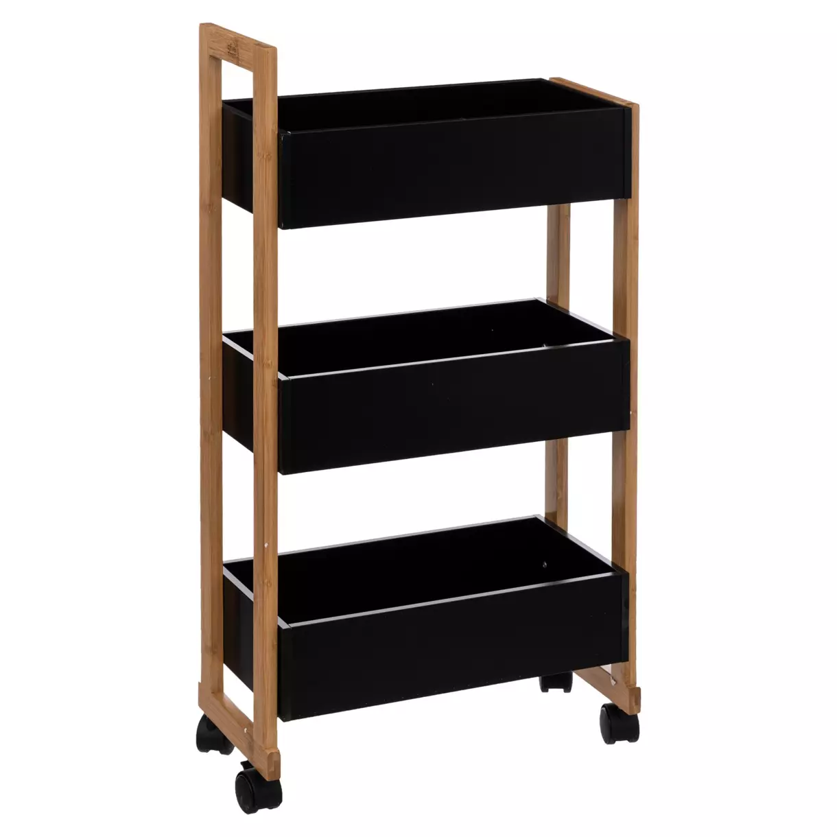 eminza Desserte de cuisine 3 niveaux (H80 cm) Noir