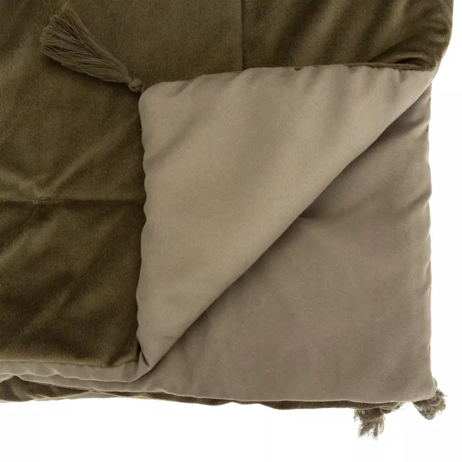 Eminza Edredon Velours (80 X 180 Cm) Sonia Vert Kaki
