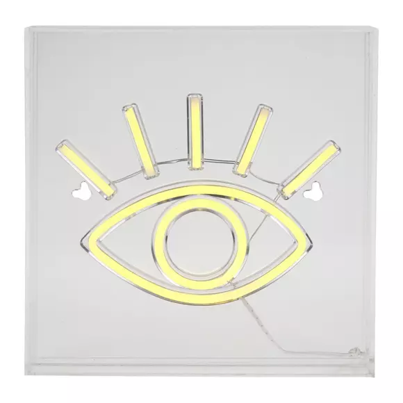 Eminza Enseigne Lumineuse Néon (H23 Cm) Oeil Jaune