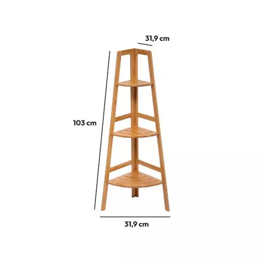 Eminza Etagère D'angle Bambou (H103 Cm) Siao Naturel