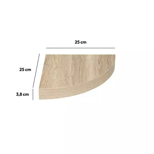 Eminza Etagère D'angle En Bois (25 Cm) Chêne Naturel