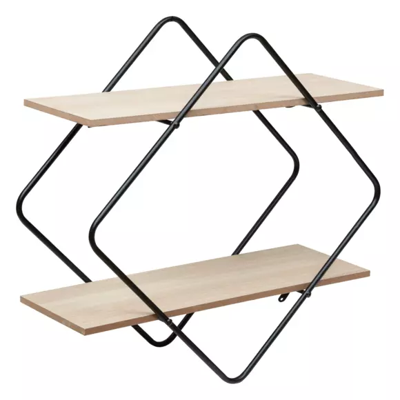 Eminza Etagère Murale 2 Niveaux (H48 Cm) Nena Noir