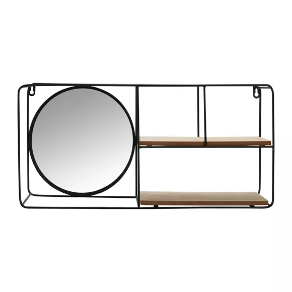 Eminza Etagère Murale (55 X H26 Cm) Miroir Noir