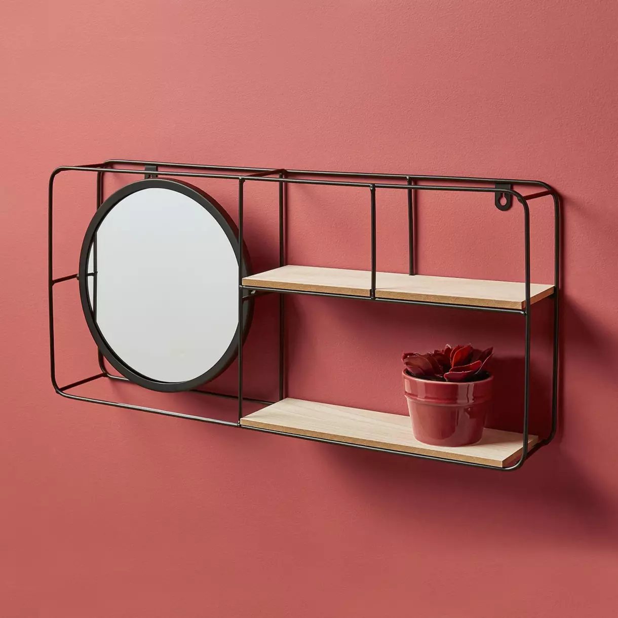 eminza Etagère murale (55 x H26 cm) Miroir Noir