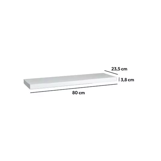 Eminza Etagère Murale En Bois (80 Cm) Fixy Blanche