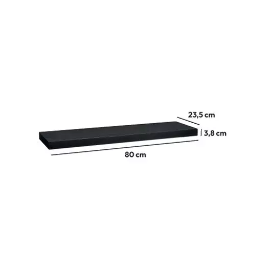 Eminza Etagère Murale En Bois (80 Cm) Fixy Noire