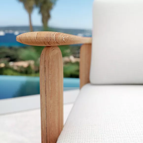 Eminza Fauteuil De Jardin En Bois Teck Java Ecru