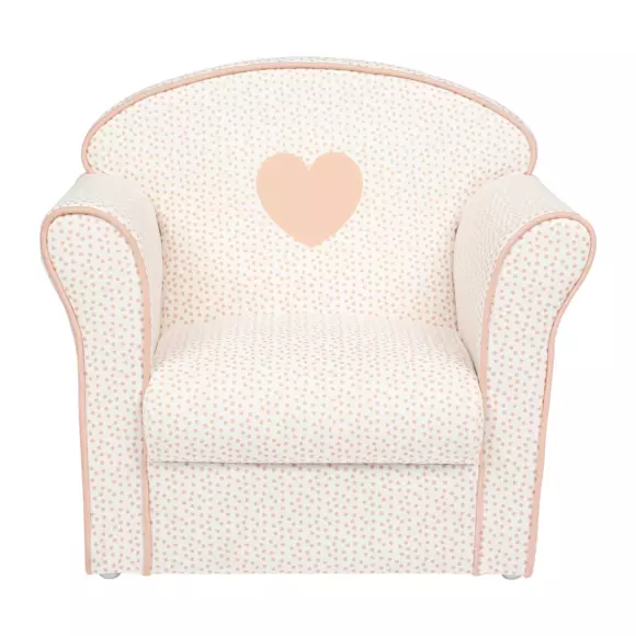 Eminza Fauteuil Enfant (H43 Cm) Coeur Rose