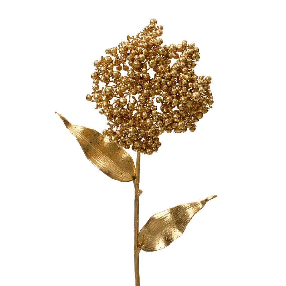 eminza Fleur décorative de Noël (H67 cm) Allium Or