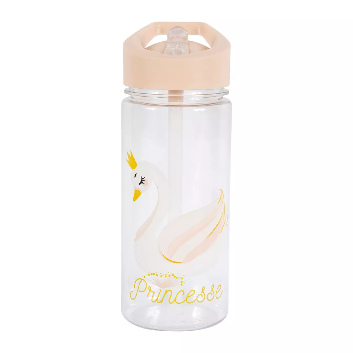 eminza Gourde enfant plastique (17 5 cm) Cygne Rose