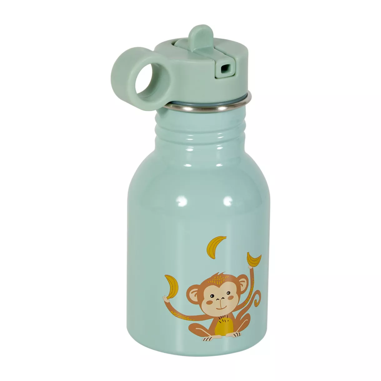 eminza Gourde métal enfant (16 cm) Singe Verte