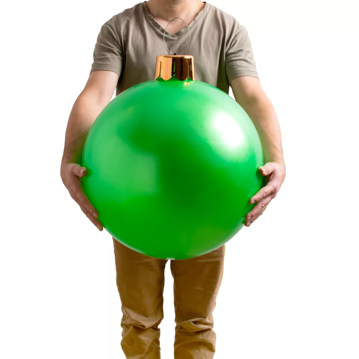 eminza Grande boule de Noël gonflable (D45 cm) Vert
