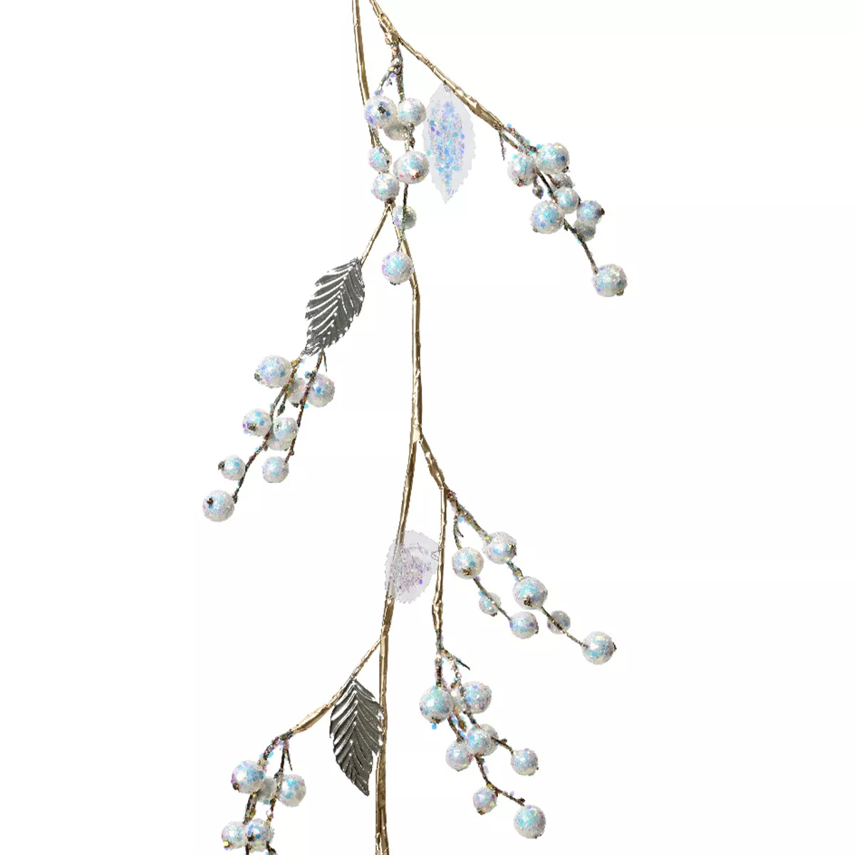 eminza Guirlande de baies (120 cm) Ice nature Irisé