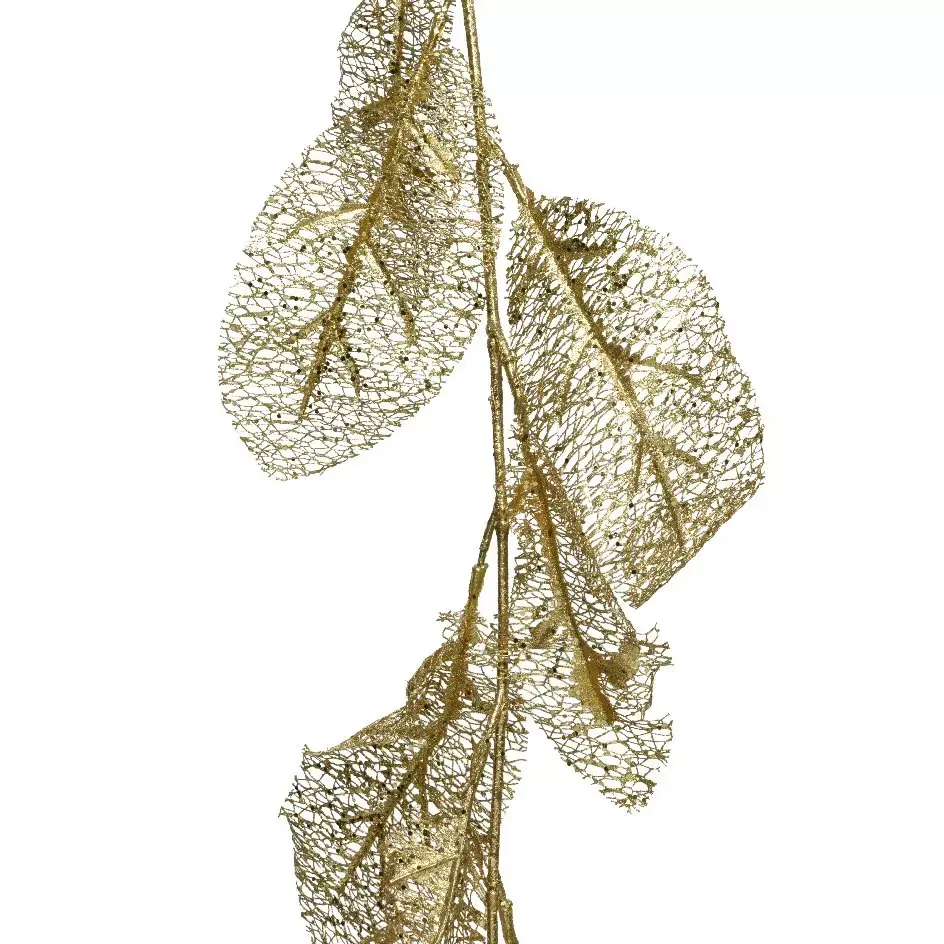 eminza Guirlande de feuilles (190 cm) Délia dorée