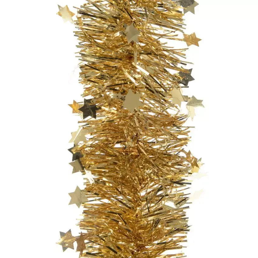 eminza Guirlande de Noël (D10 cm) étoilée Alpine Or