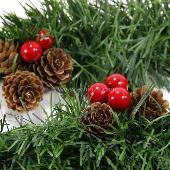 Eminza Guirlande De Sapin (270 Cm) Baies Rouge