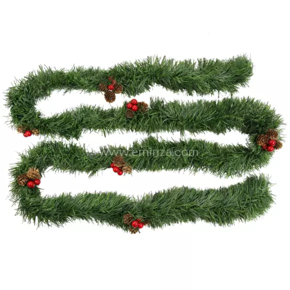 Eminza Guirlande De Sapin (270 Cm) Baies Rouge