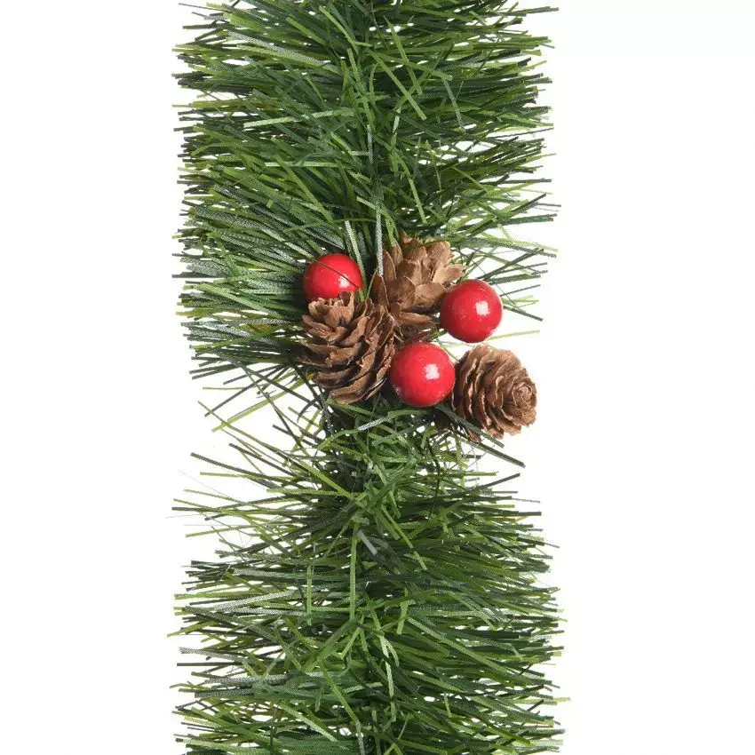 eminza Guirlande de sapin (270 cm) Baies Rouge
