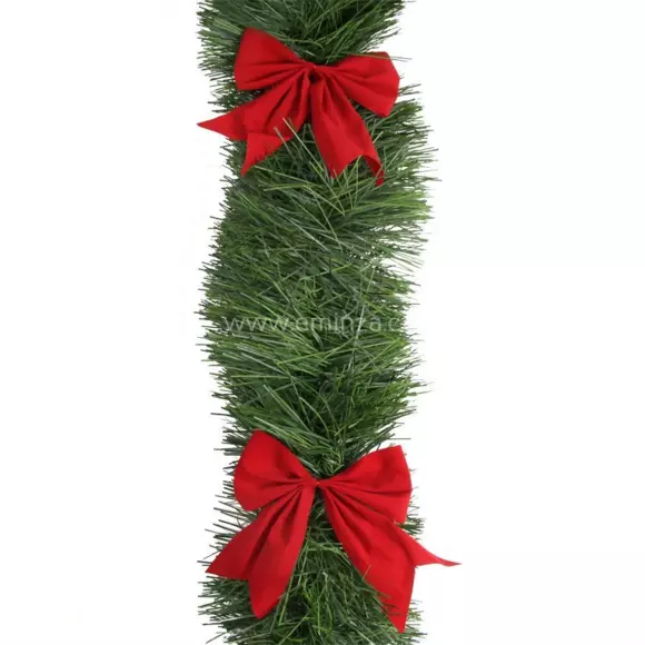 Eminza Guirlande De Sapin (270 Cm) Noeux Rouge
