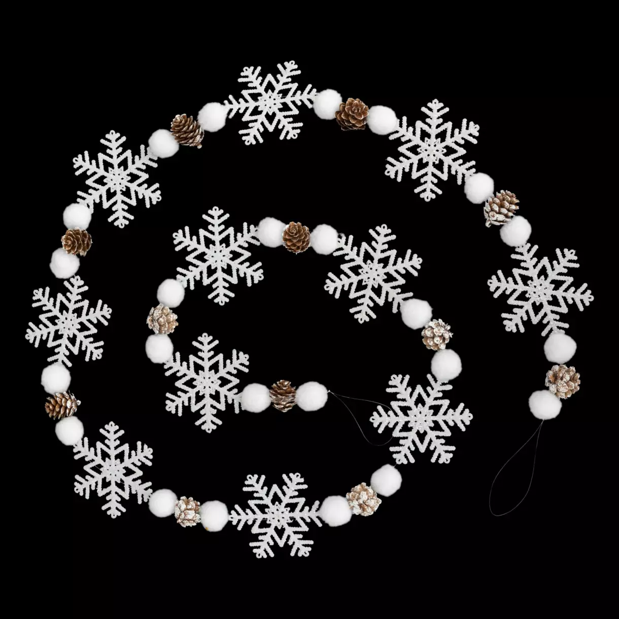 eminza Guirlande déco (1 8 m) Flocon de neige Blanc