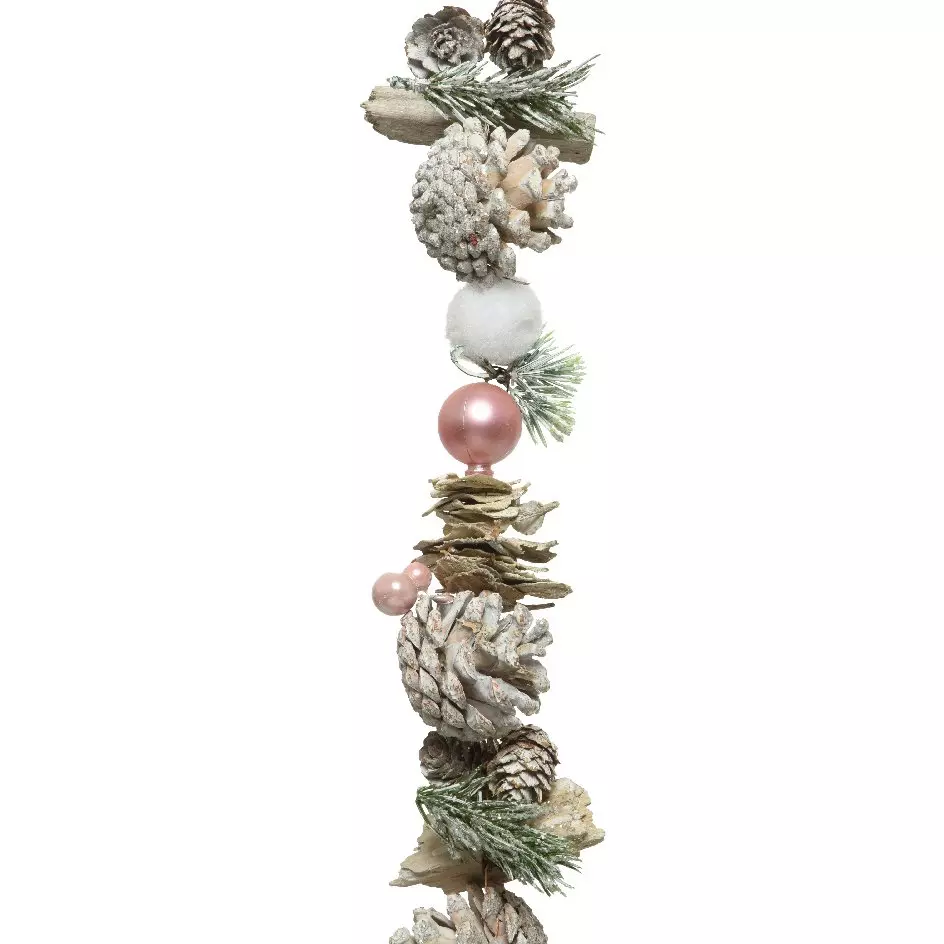 eminza Guirlande pomme de pin (150 cm) Forest Blanc