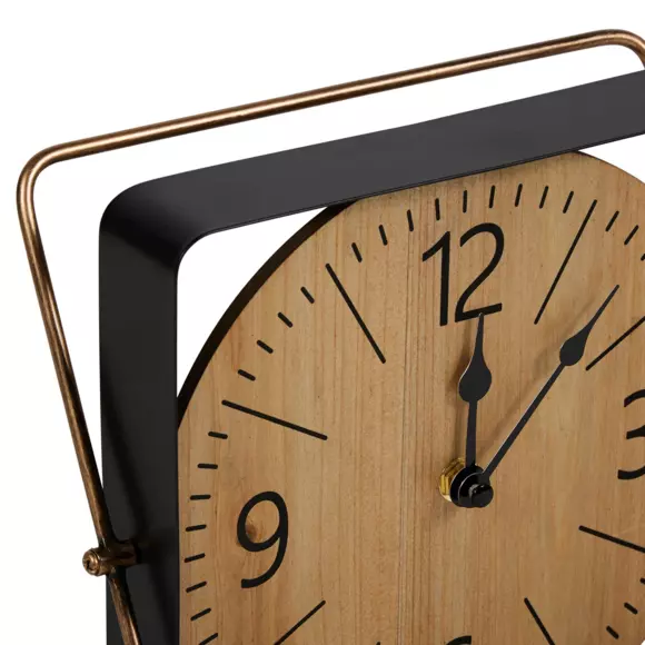 Eminza Horloge à Poser En Métal (H25 Cm) Galway Noir