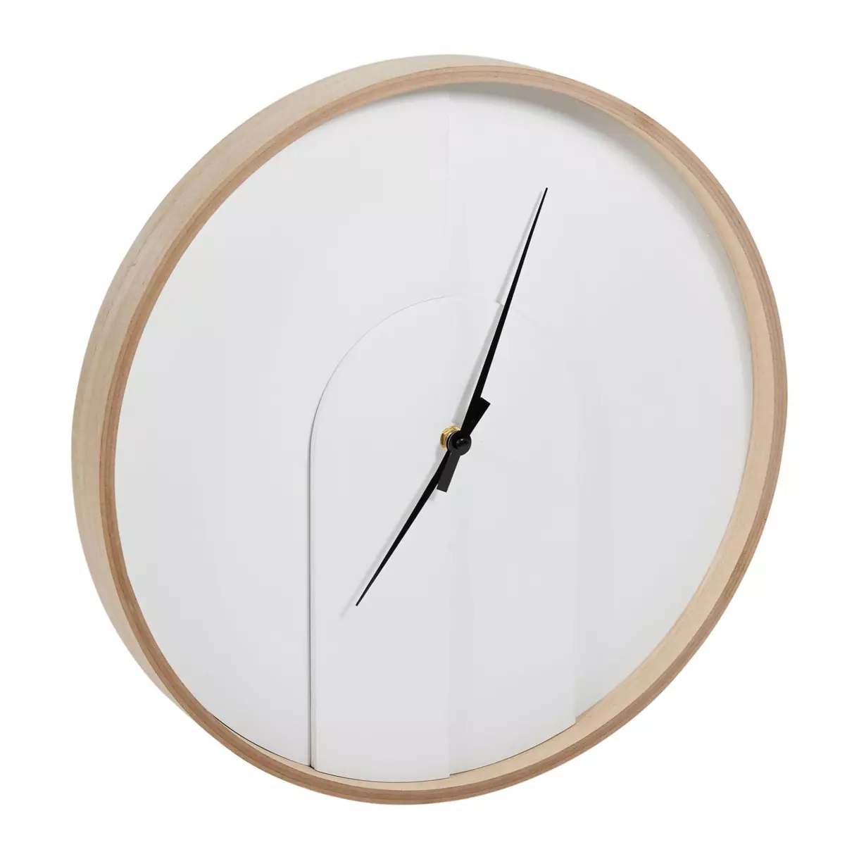 eminza Horloge murale en bois (D40 cm) Durban Blanc