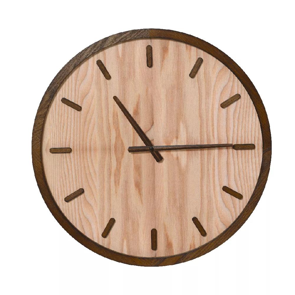 eminza Horloge murale en bois (D50 cm) Melo Marron