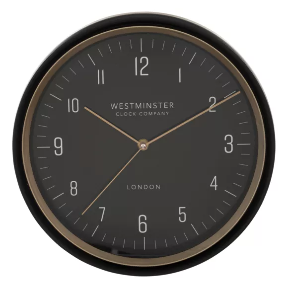 Eminza Horloge Murale En Métal (D29 Cm) Sven Noir