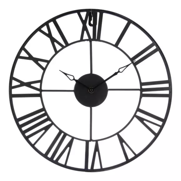 Eminza Horloge Murale En Métal (D36 5 Cm) Dali Noir
