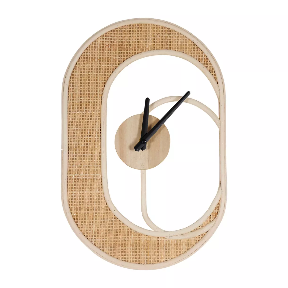 eminza Horloge murale en rotin (H41 cm) Luna Naturel