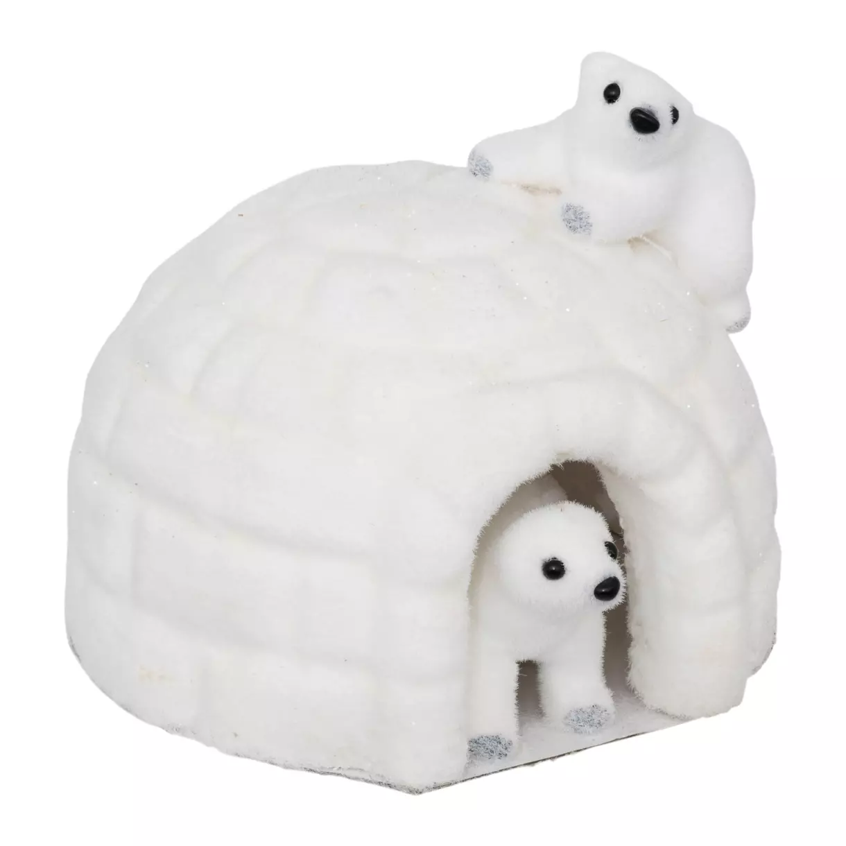 eminza Igloo et Ours polaires (H15 cm) Pôle nord