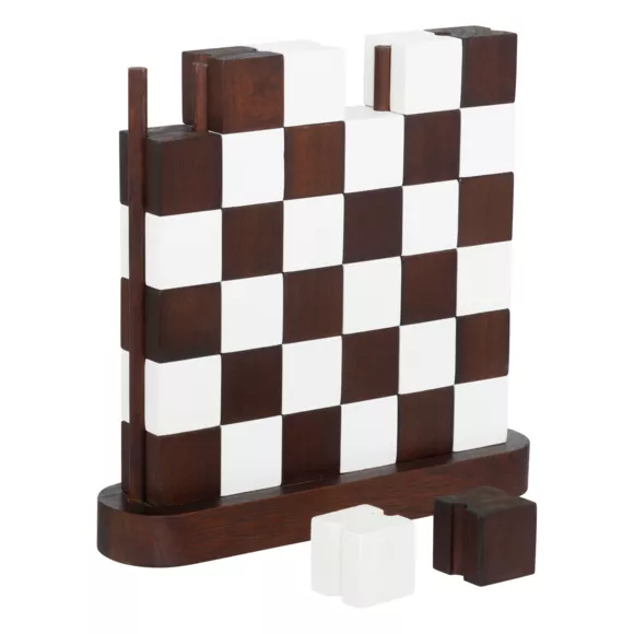 Eminza Jeu Damier Bois (27 X 28 Cm) Twist Marron