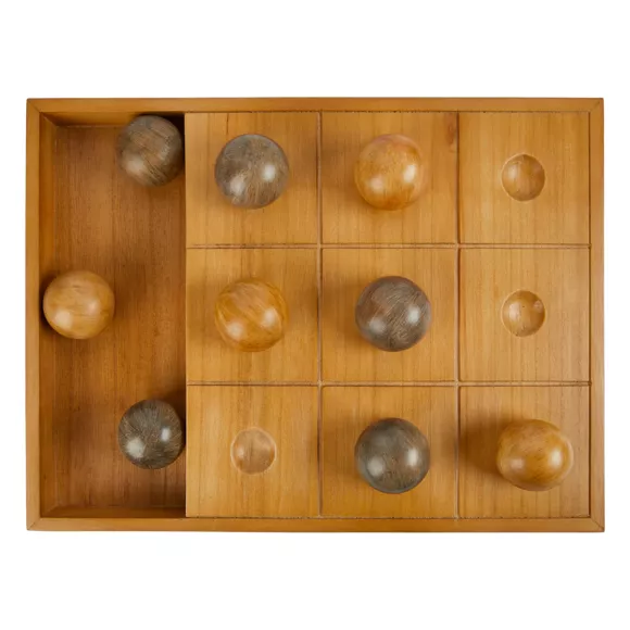 Eminza Jeu Morpion Bois (40 X 30 Cm) Jehan Marron