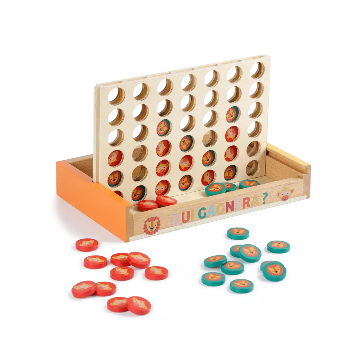 eminza Jeu puissance 4 en bois Multicolore