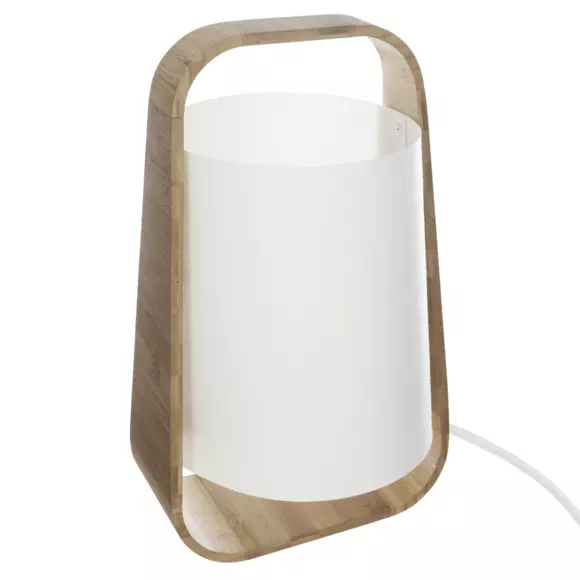 Eminza Lampe à Poser Bambou (H19 5 Cm) Jani Blanche