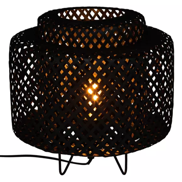 Eminza Lampe à Poser Bambou (H27 Cm) Liby Noir