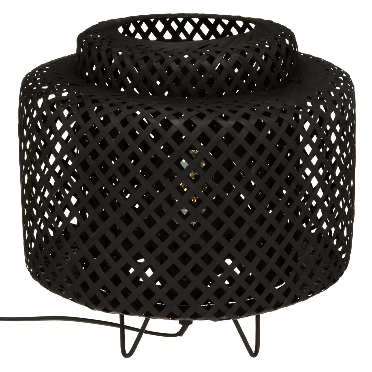 eminza Lampe à poser bambou (H27 cm) Liby Noir