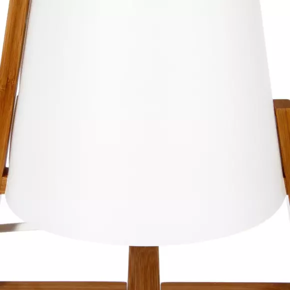 Eminza Lampe à Poser Bois (H32 Cm) Canis Blanche