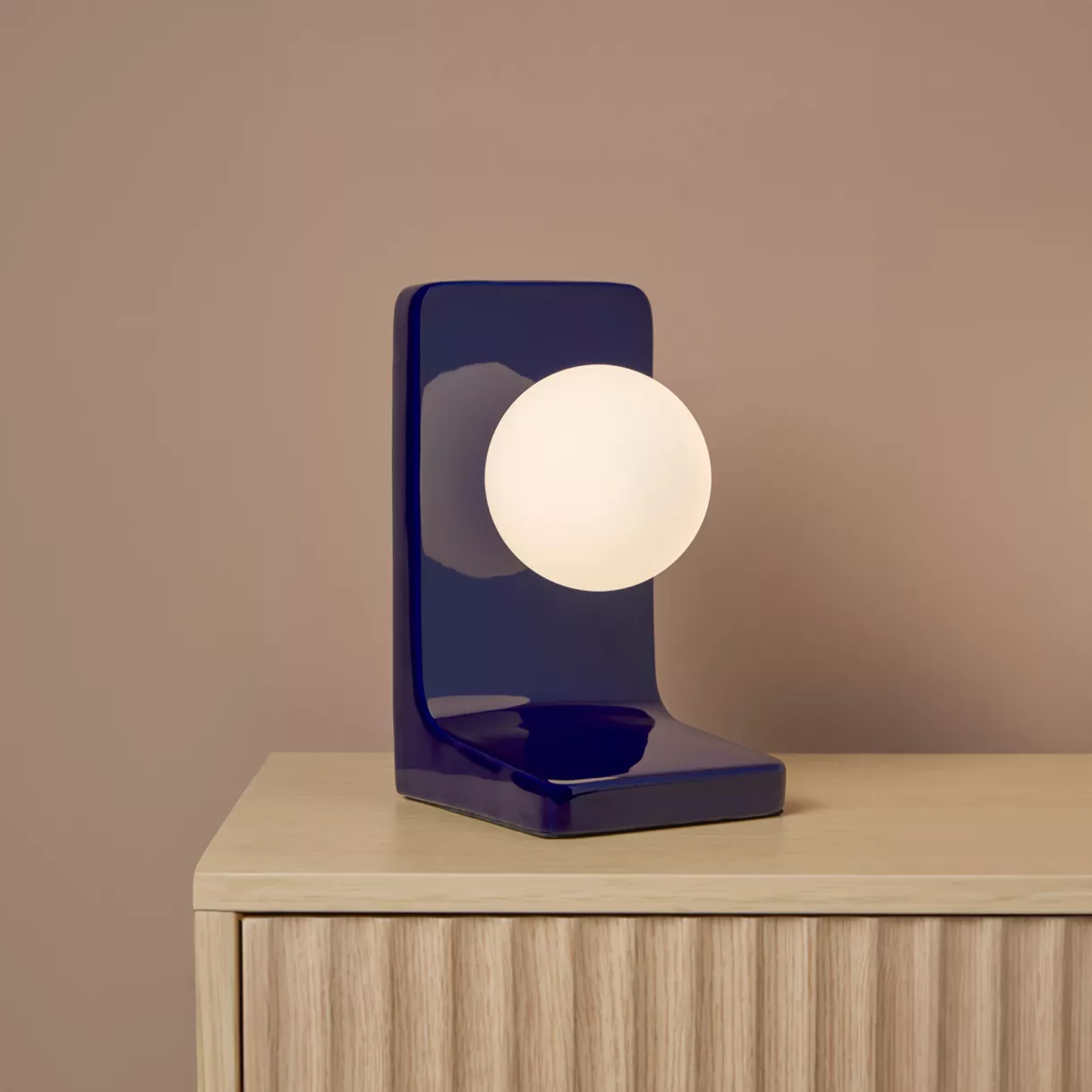 eminza Lampe à poser céramique (H23 cm) Walter Bleue