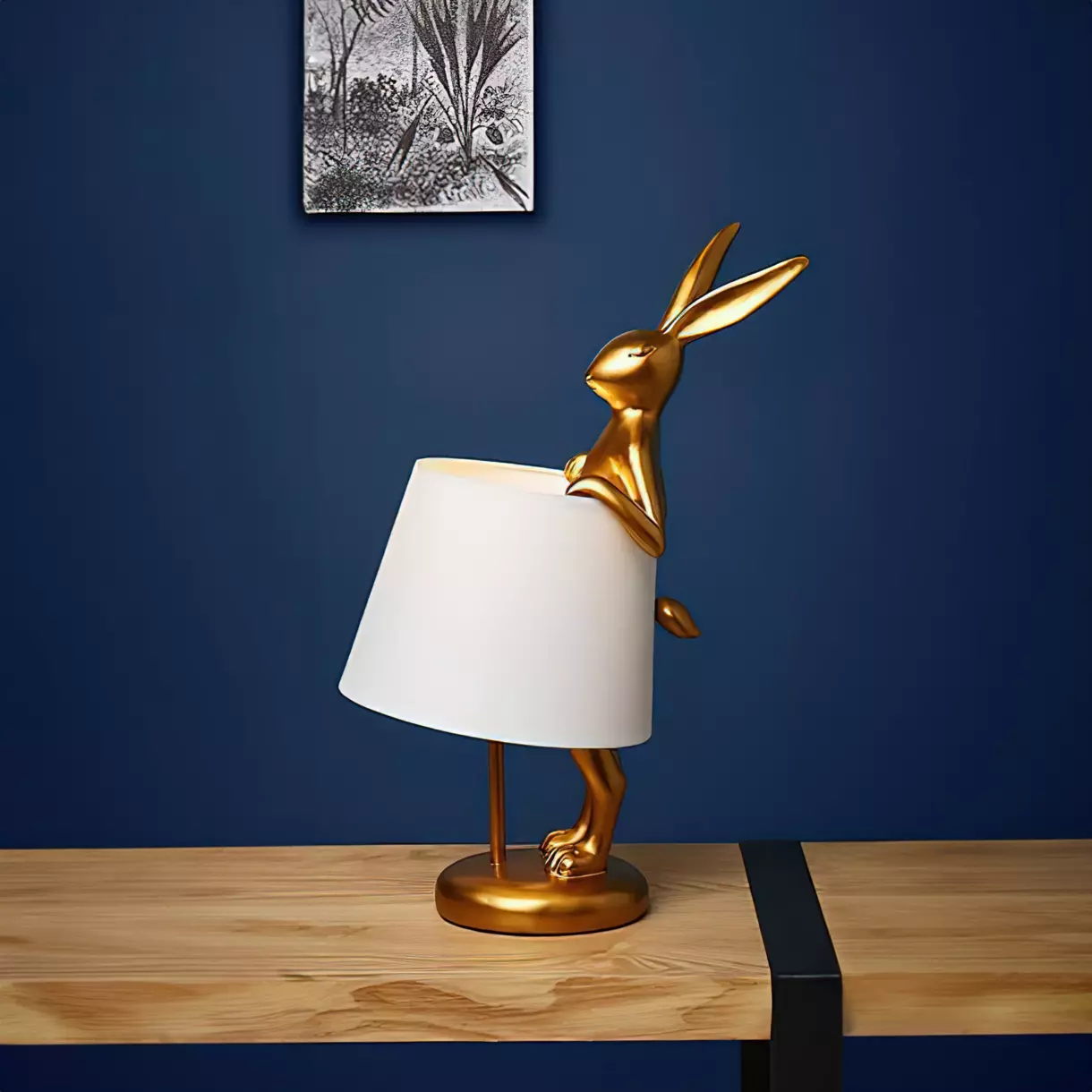 eminza Lampe à poser déco (H42 cm) Lapin Or