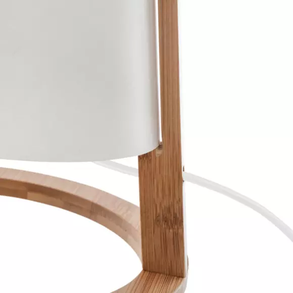 Eminza Lampe à Poser En Bois (H26 Cm) Roni Blanche