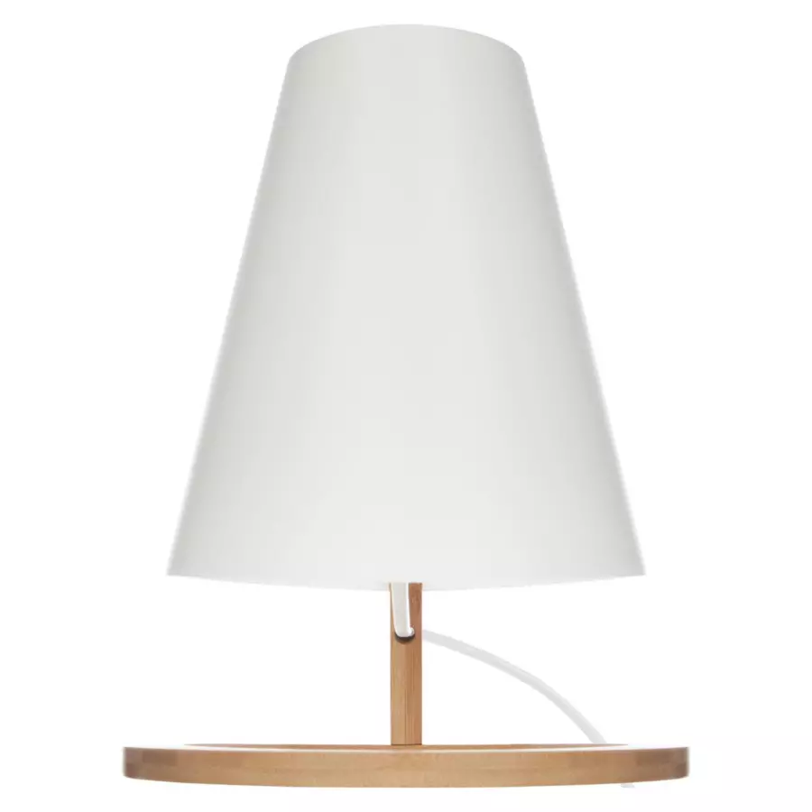 Eminza Lampe à Poser En Bois (H26 Cm) Roni Blanche