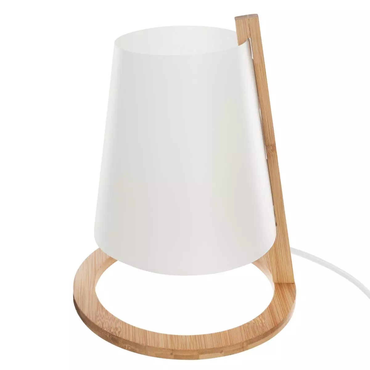 eminza Lampe à poser en bois (H26 cm) Roni Blanche