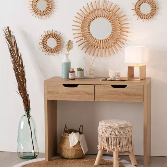 Eminza Lampe à Poser En Bois (H32 Cm) Kara Blanche