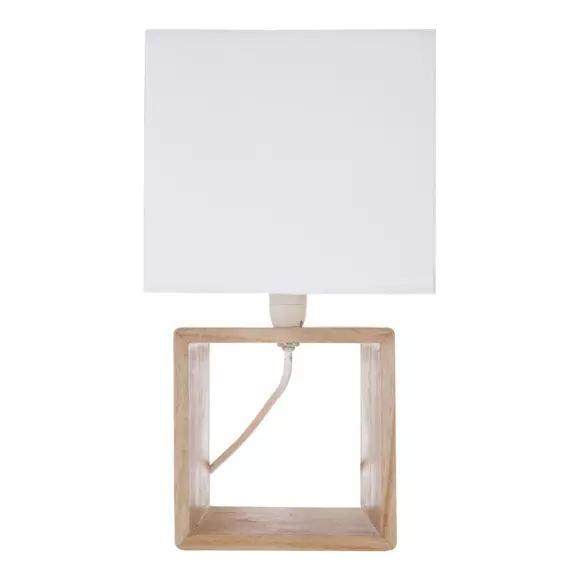 Eminza Lampe à Poser En Bois (H32 Cm) Kara Blanche