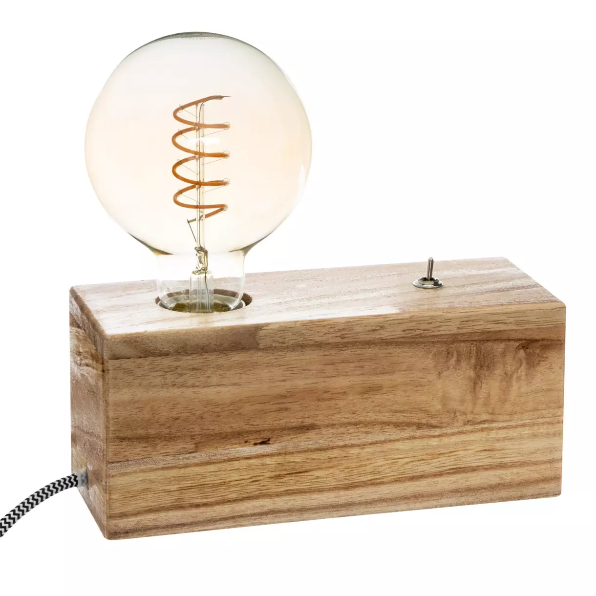 eminza Lampe à poser en bois (H8 cm) Tibu Naturel