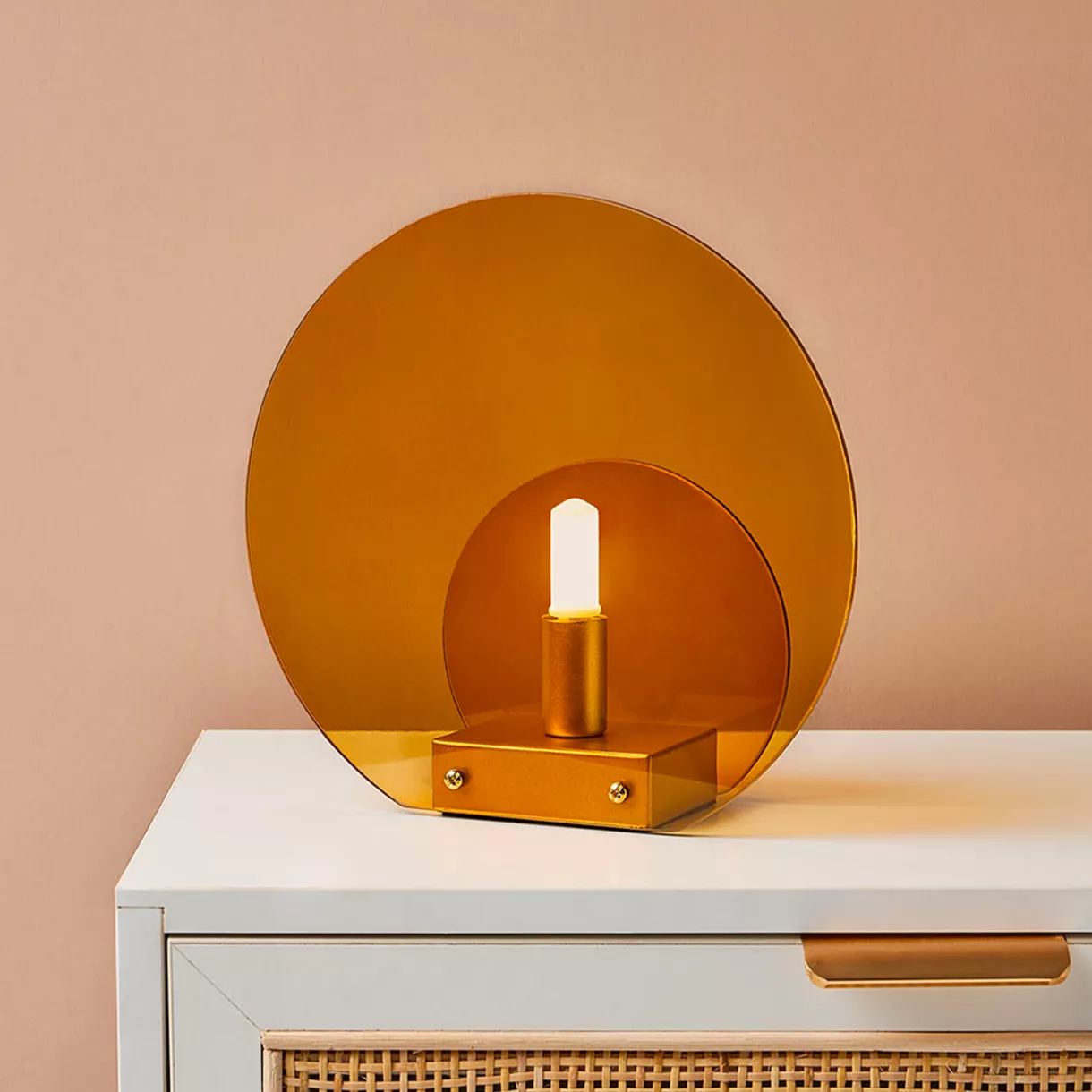 eminza Lampe à poser en verre (D22 cm) Bowie Orange