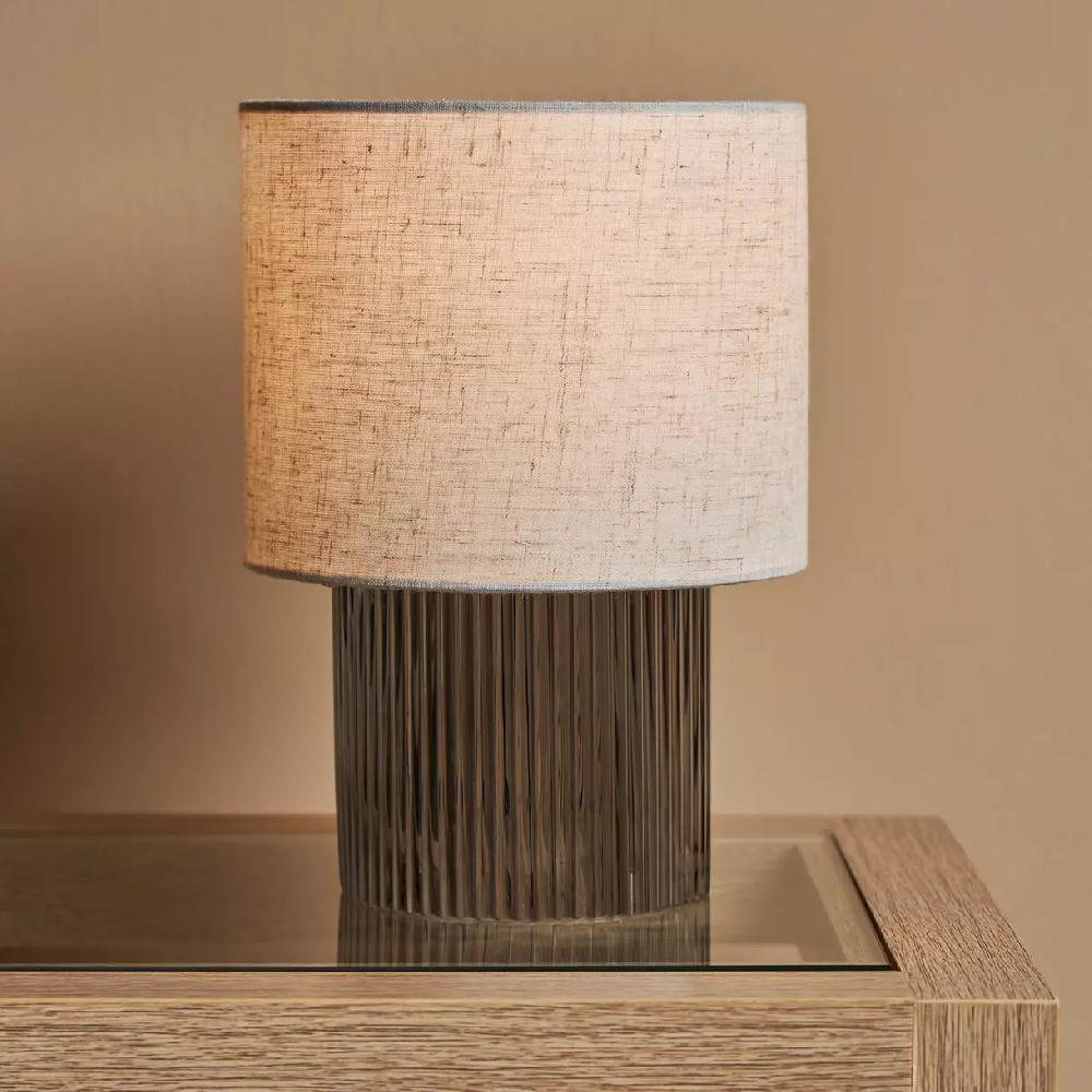 eminza Lampe à poser en verre (H22 cm) Delia Noir