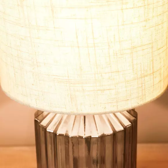 Eminza Lampe à Poser En Verre (H35 Cm) Cristal Grise